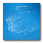 2-1/8 x 1-5/8 x 5/8 Hinged Lid Clear Plastic Box (#210)